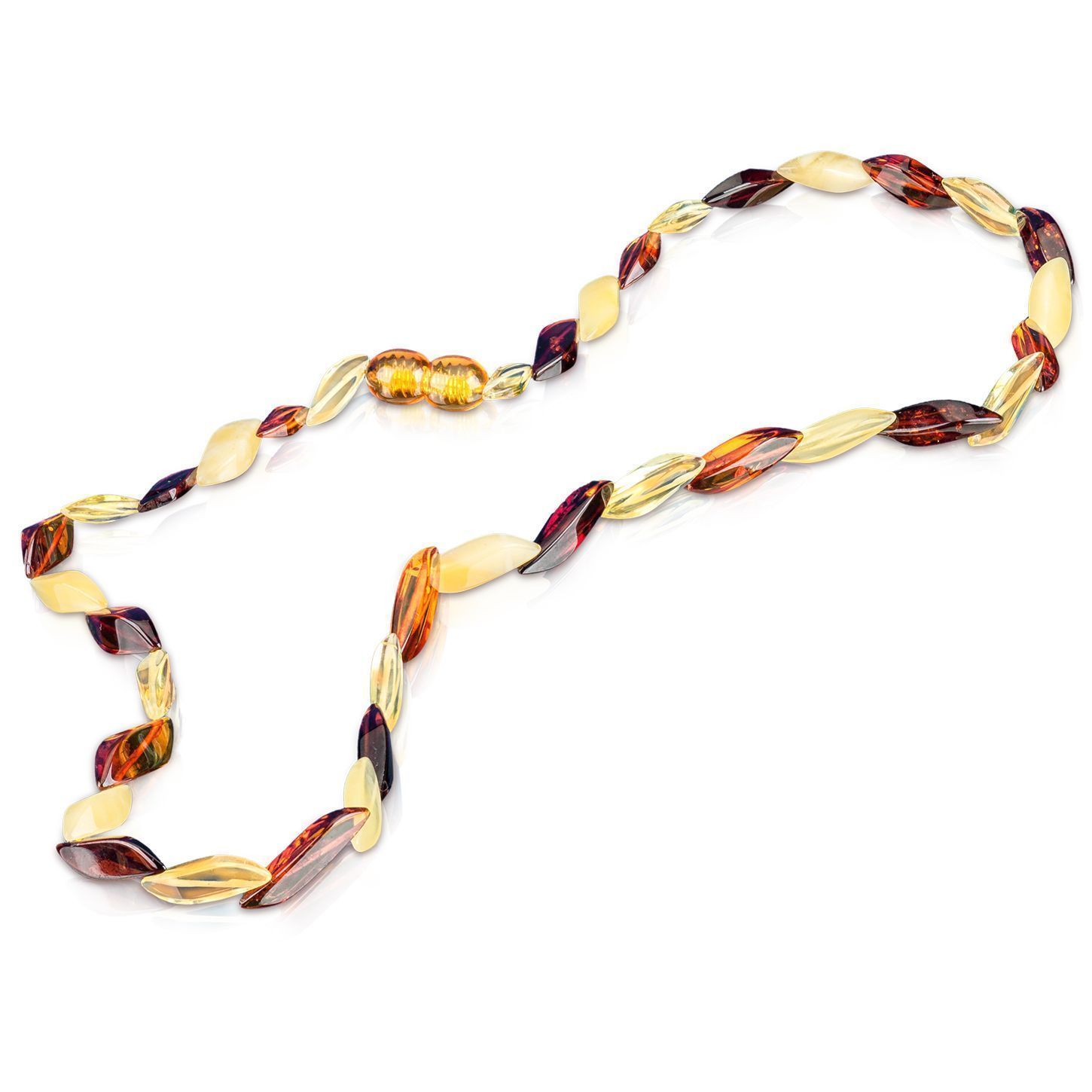 Бусы "Змейка" из янтаря