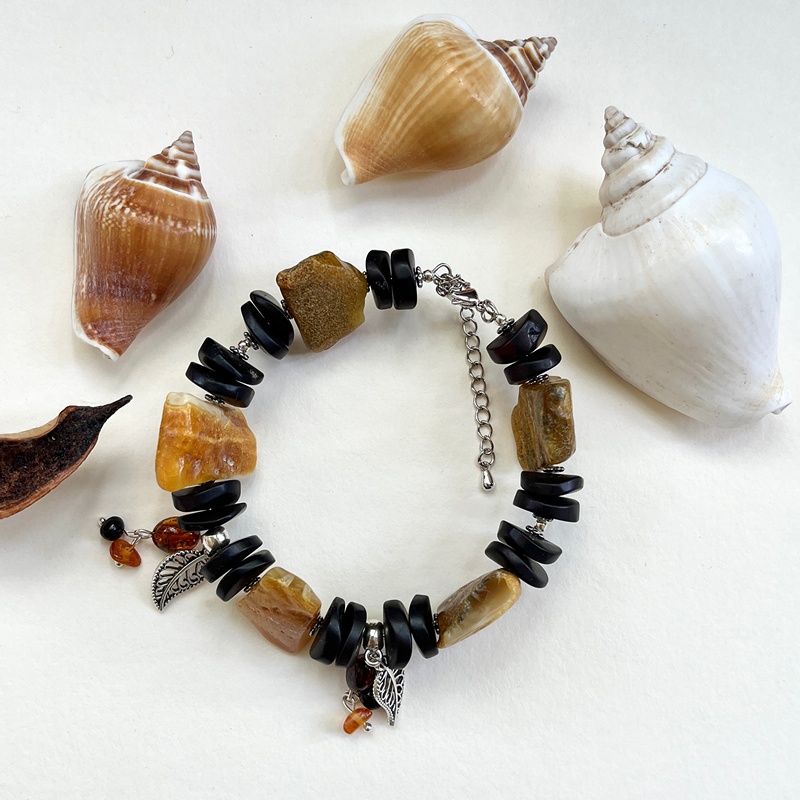 Браслет "Лесная фея" янтарь