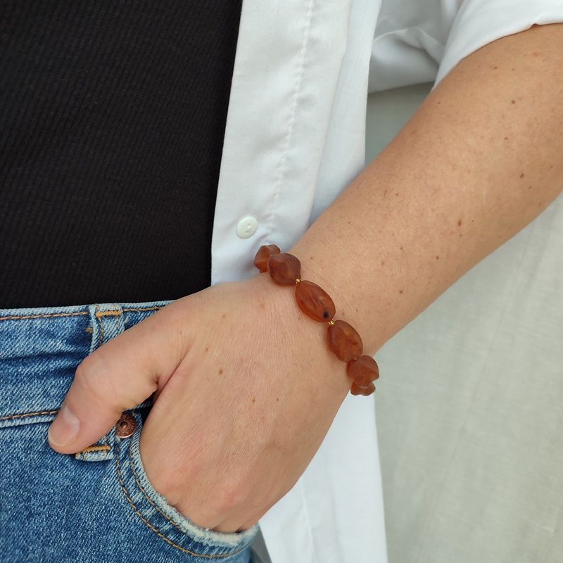 Браслет "Курага" янтарь