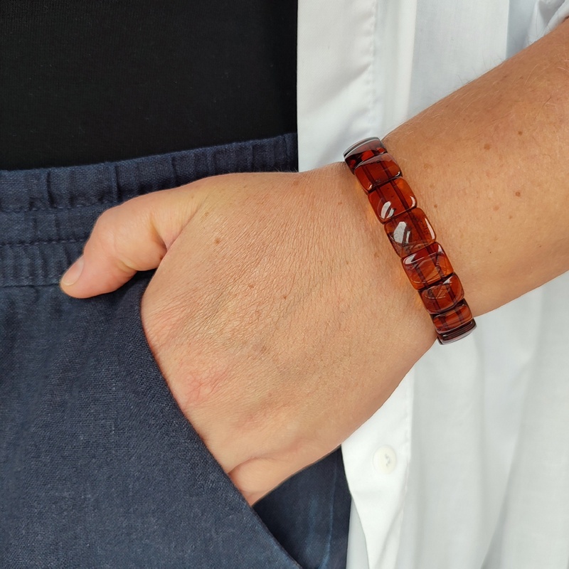 Браслет пластина янтарь 3101109515 (5)