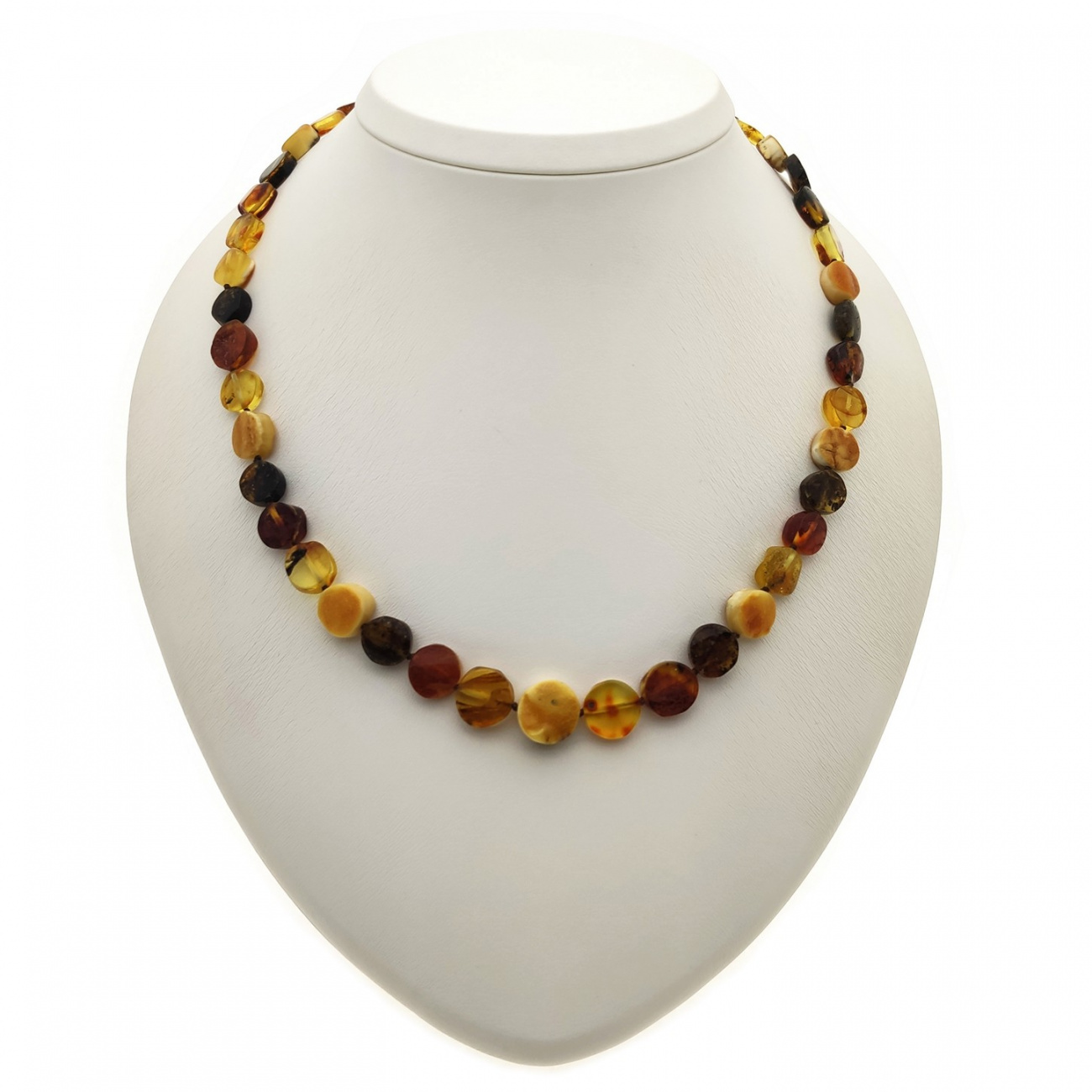 Бусы "Таблетка" из янтаря