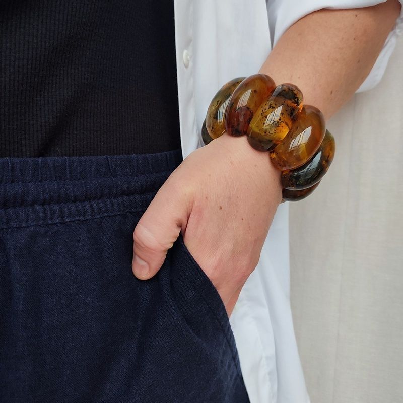 Браслет "Мандарин" янтарь