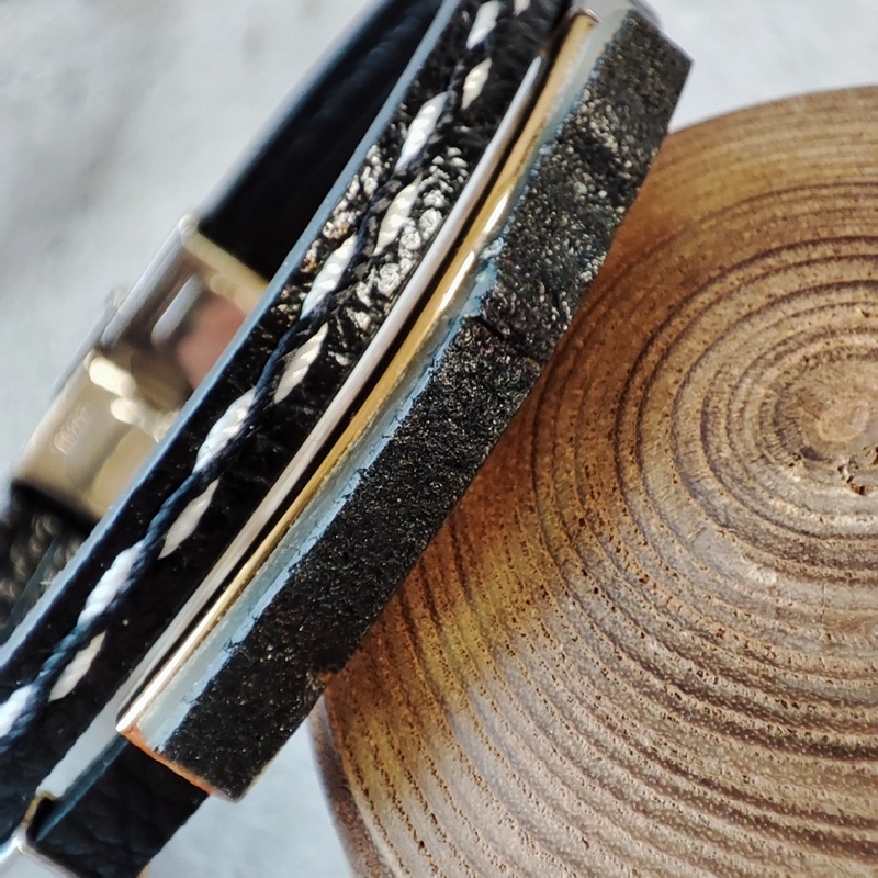 Браслет на кож.ремешке, янтарь 3111409862 (4)