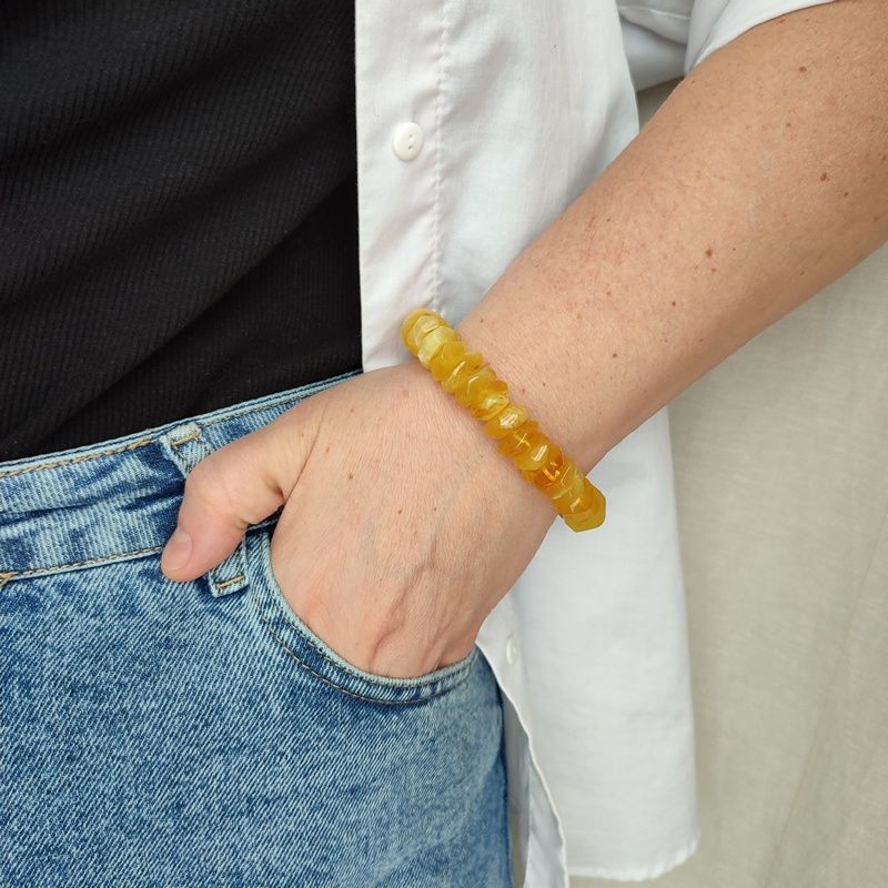 Браслет "Граненка" янтарь