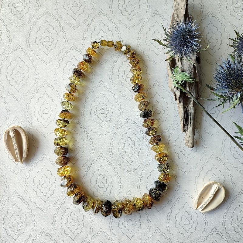 Бусы "Граненка" янтарь