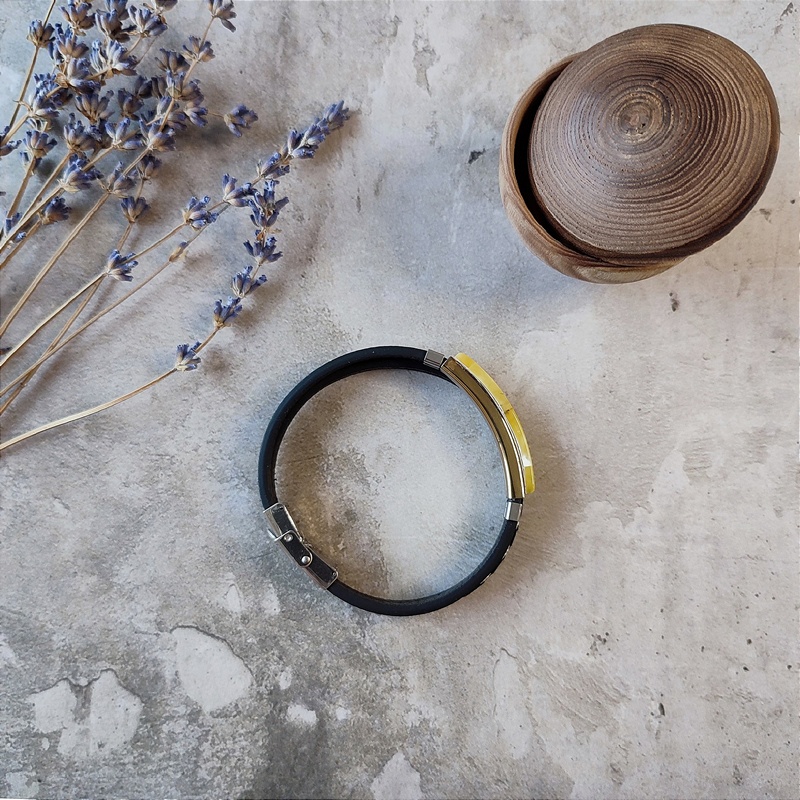 Браслет на кож.ремешке, янтарь 3301419862 (2)