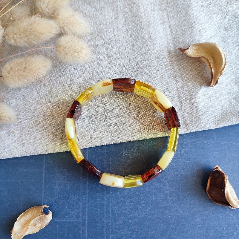 Браслет "Пластина" янтарь