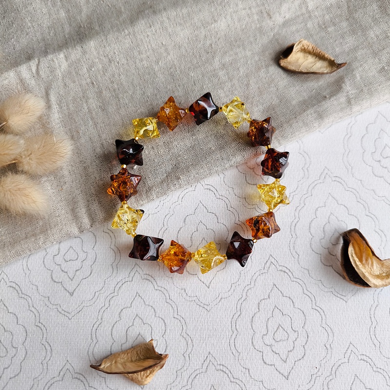 Браслет "Ёжик" янтарь