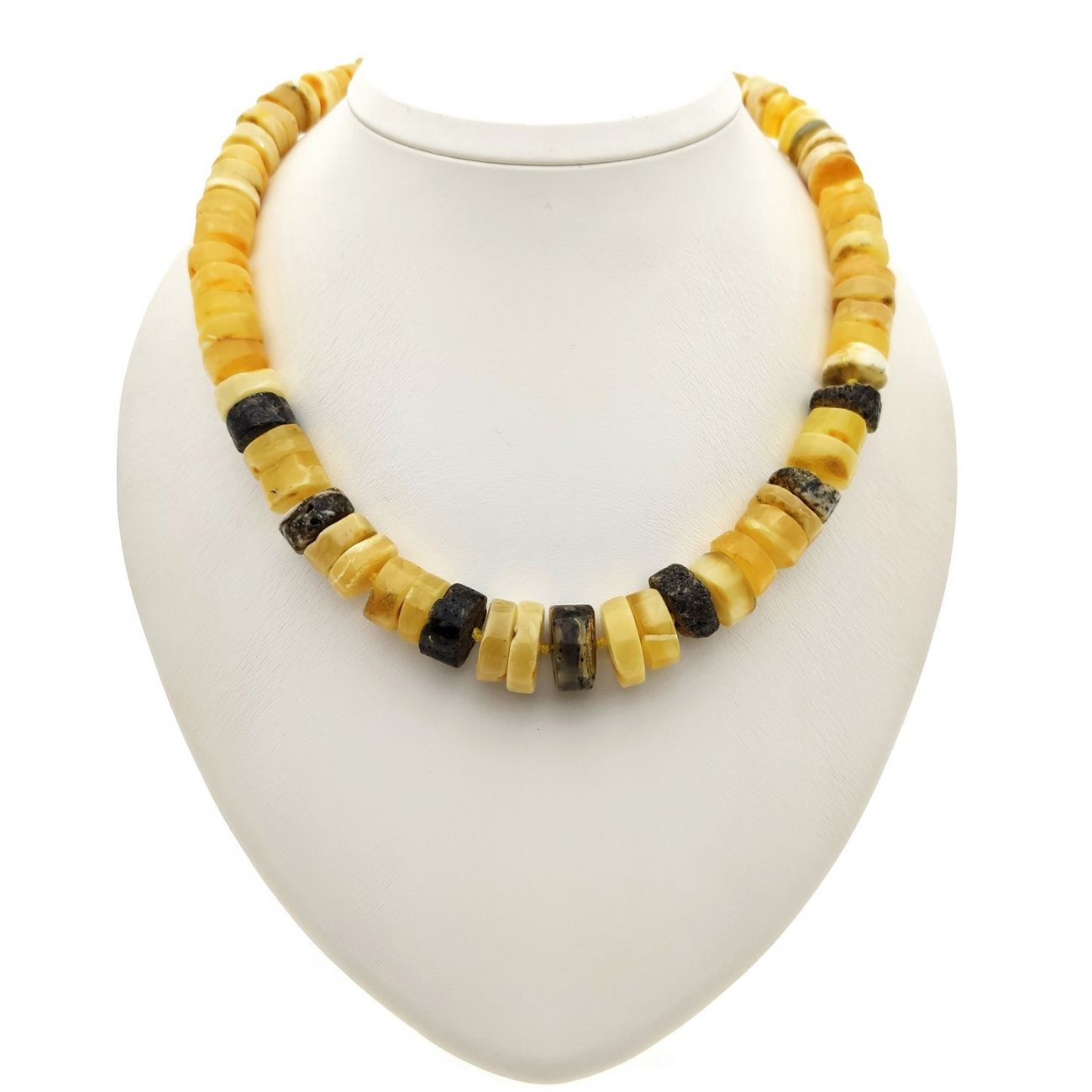 Бусы "Таблетка" из янтаря