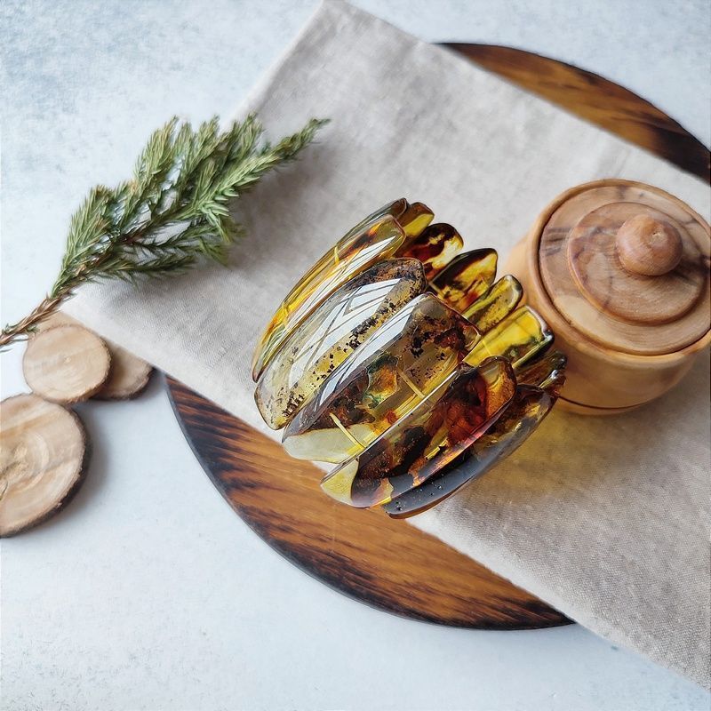 Браслет "Пластина" Янтарь