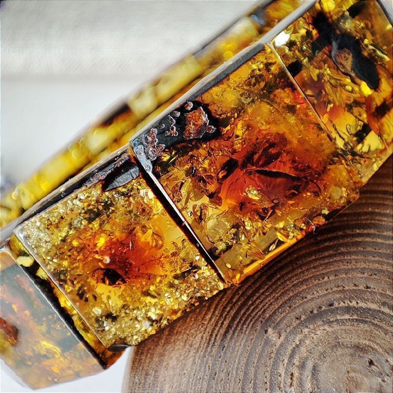 Браслет "Пластина" янтарь