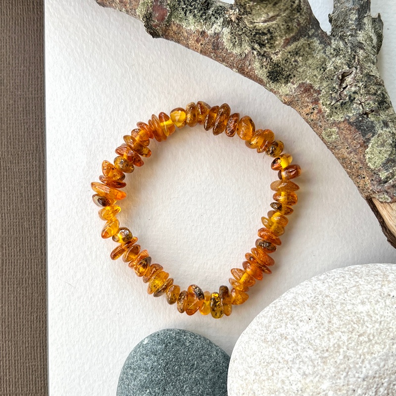 Браслет "Галька" янтарь