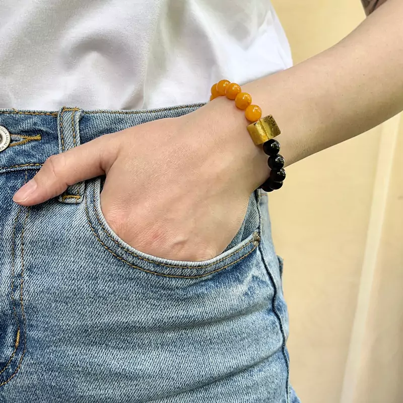 Браслет "Змейка" янтарь