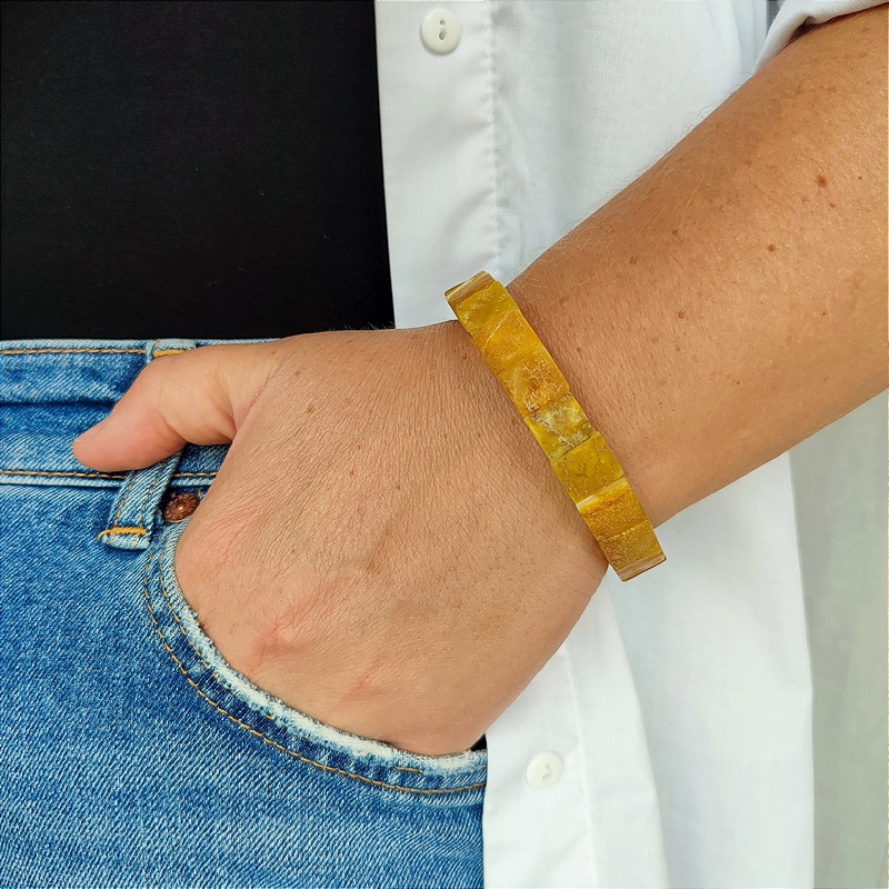 Браслет "Пластина" Янтарь