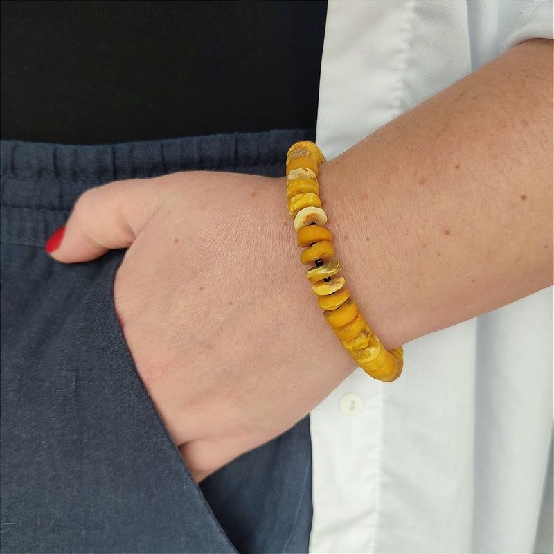 Браслет "Таблетка" янтарь