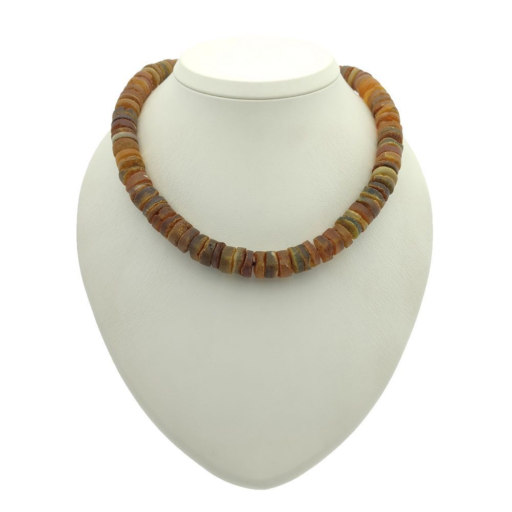 Бусы "Таблетка" из янтаря