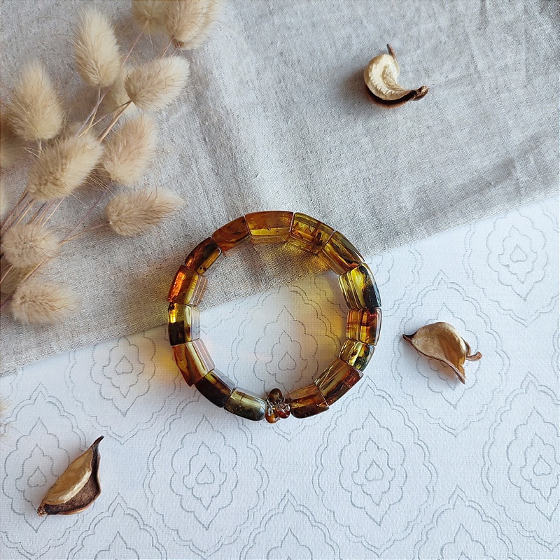 Браслет "Пластина" янтарь