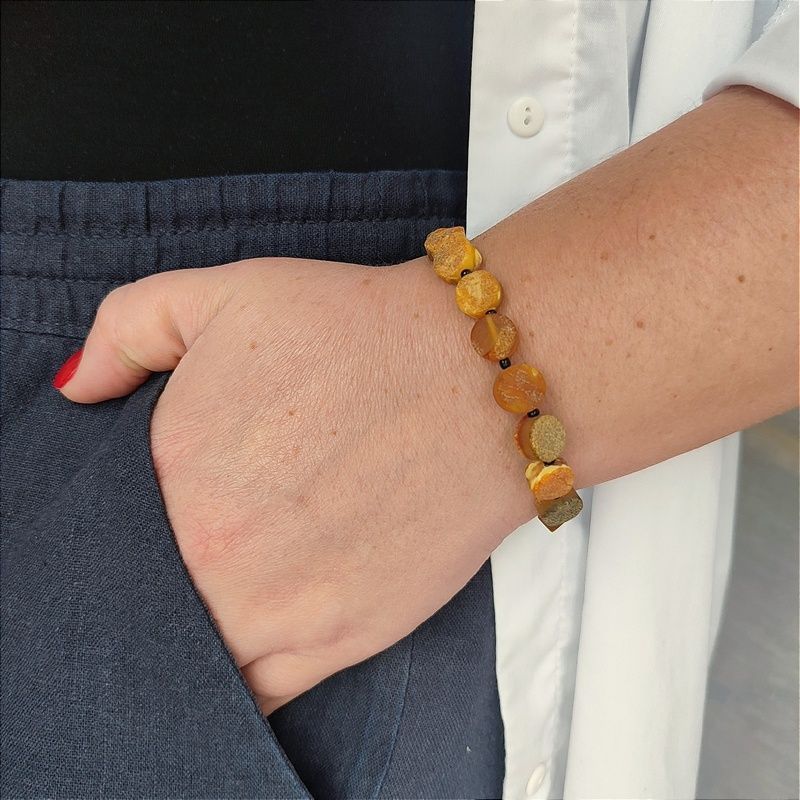 Браслет "Таблетка" янтарь