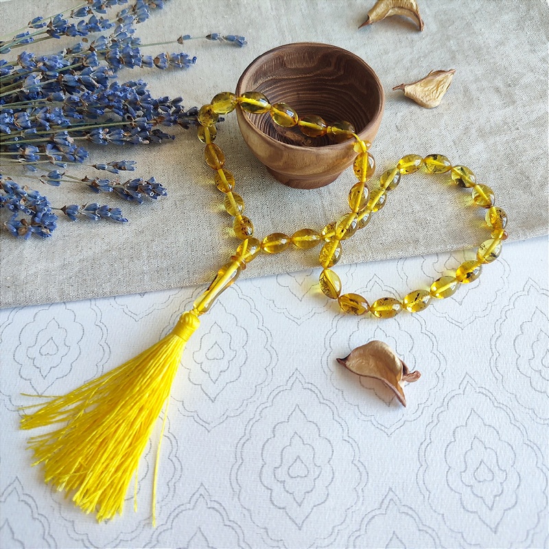 Четки мусульманские янтарь 9201100152 (5)