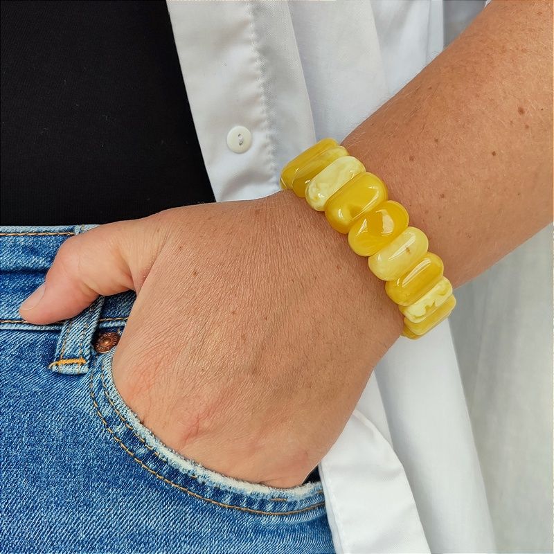 Браслет "Пластина" Янтарь