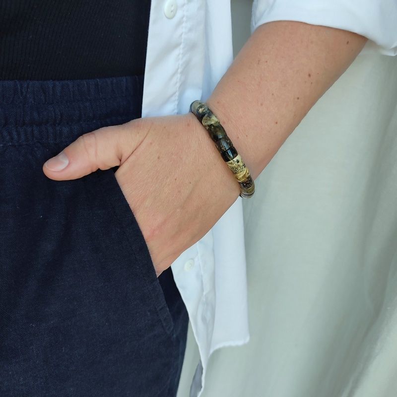 Браслет "Мандарин" муж. Янтарь