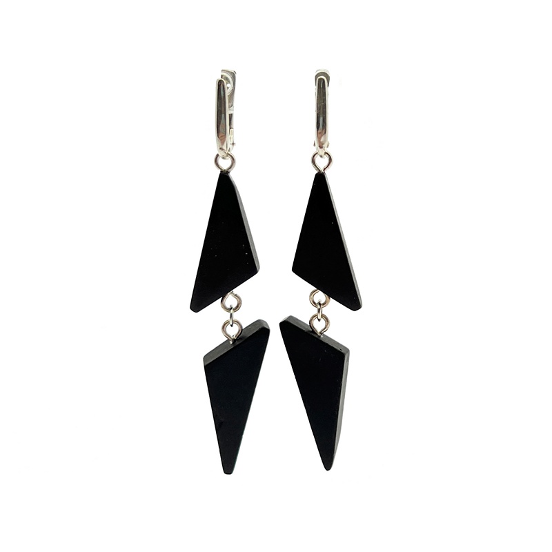 Серьги "Геометрия" янтарь,Посеребрение