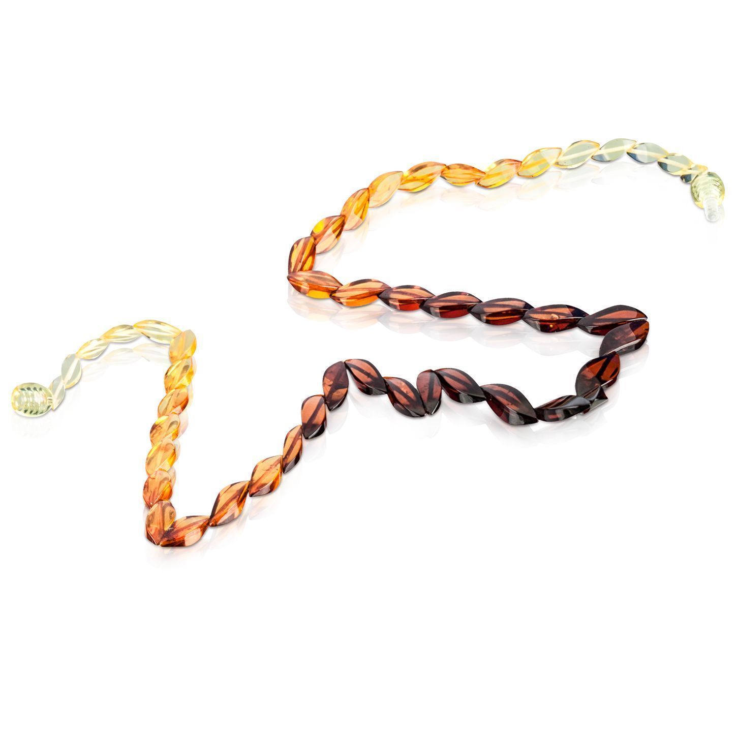 Бусы "Змейка" из янтаря