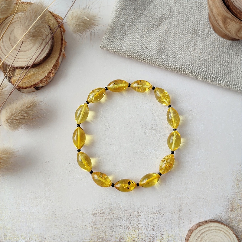 Браслет "Оливка" янтарь