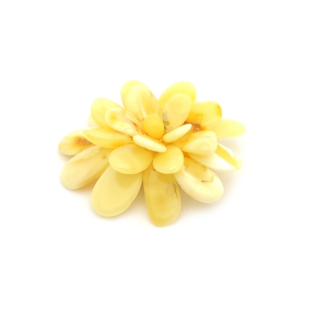 Брошь "Хризхантема" Янтарь