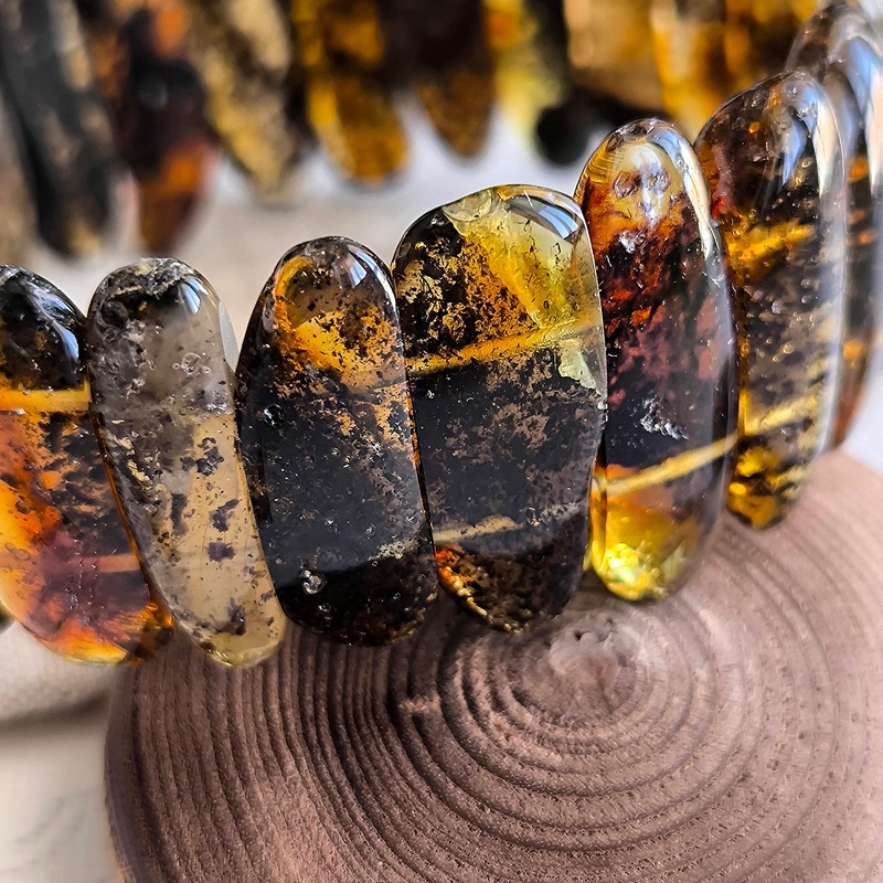 Браслет "Пластина" Янтарь