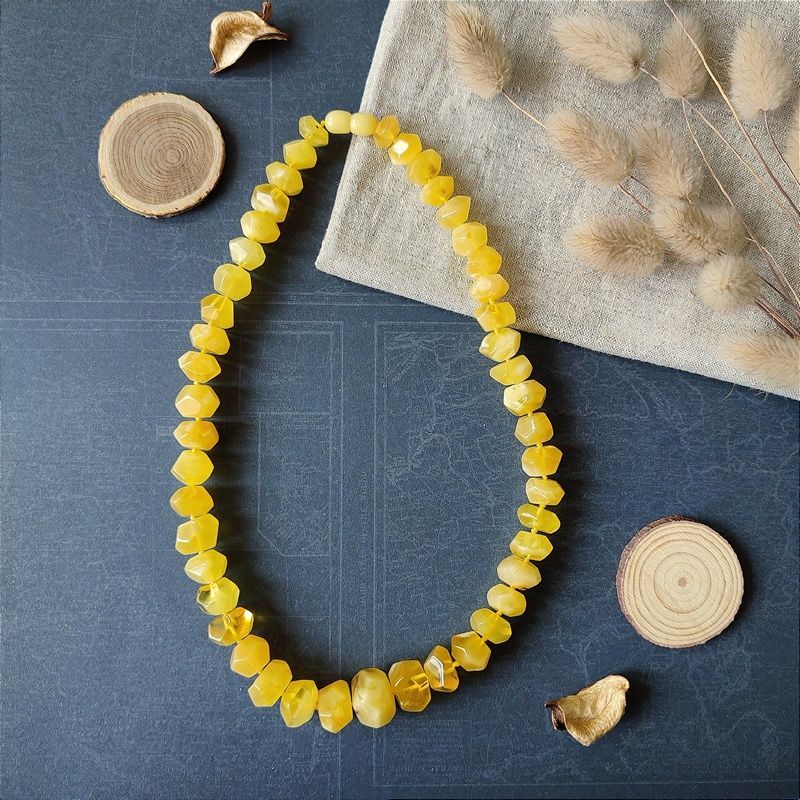 Бусы "Граненка" янтарь