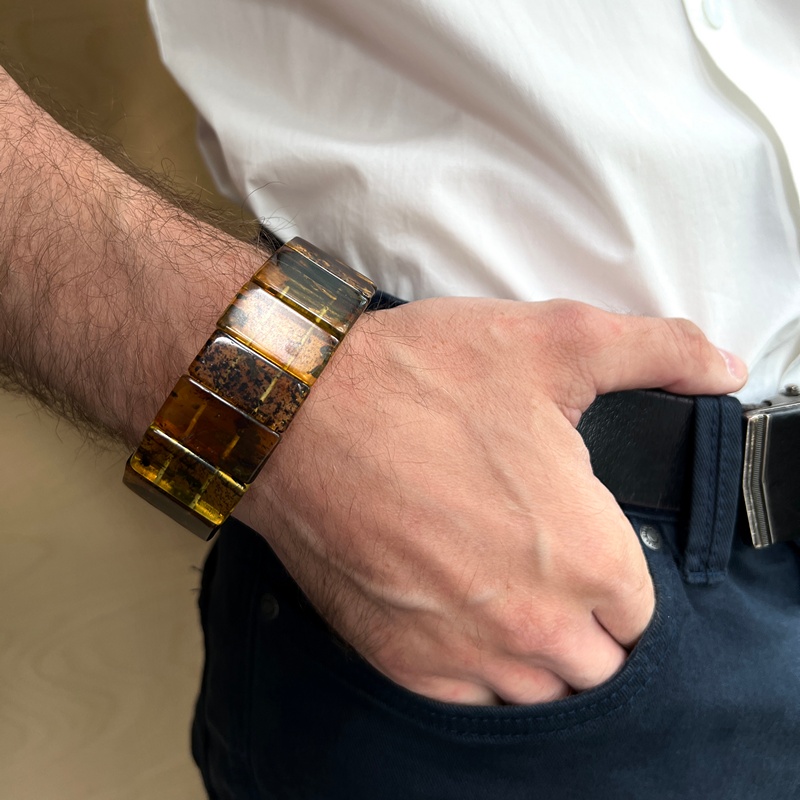 Браслет Муж. янтарь 3211119492-6