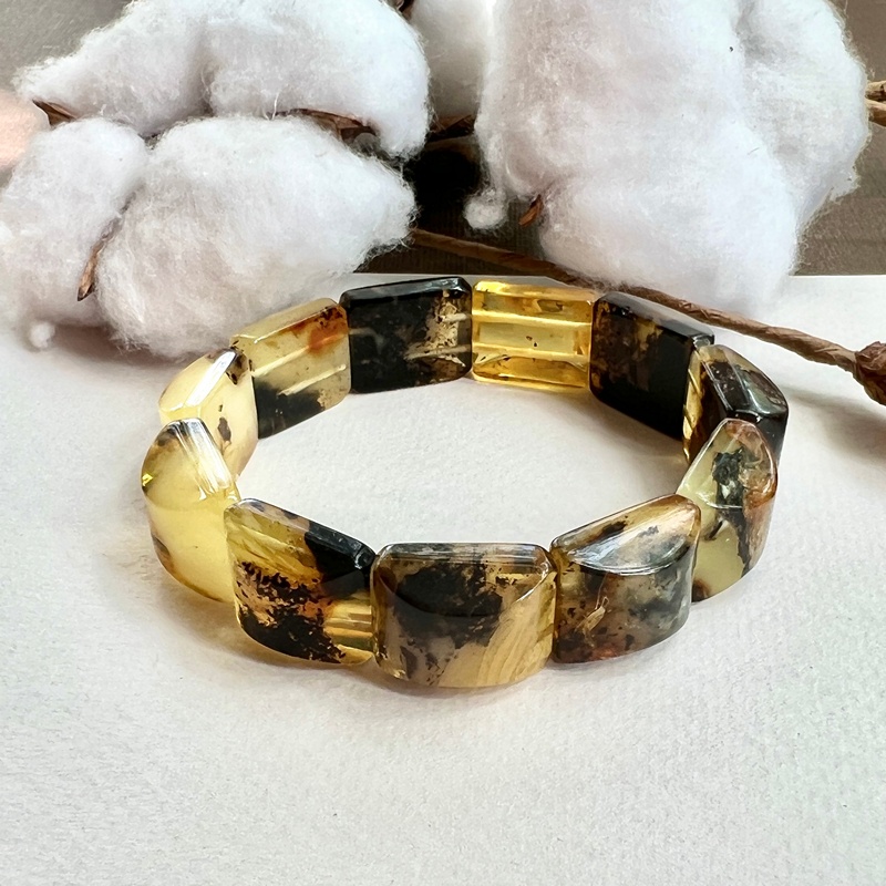 Браслет пласт. янтарь 3501119456-2