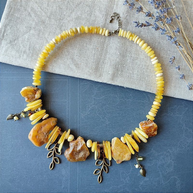 Колье "Лесная фея" Янтарь