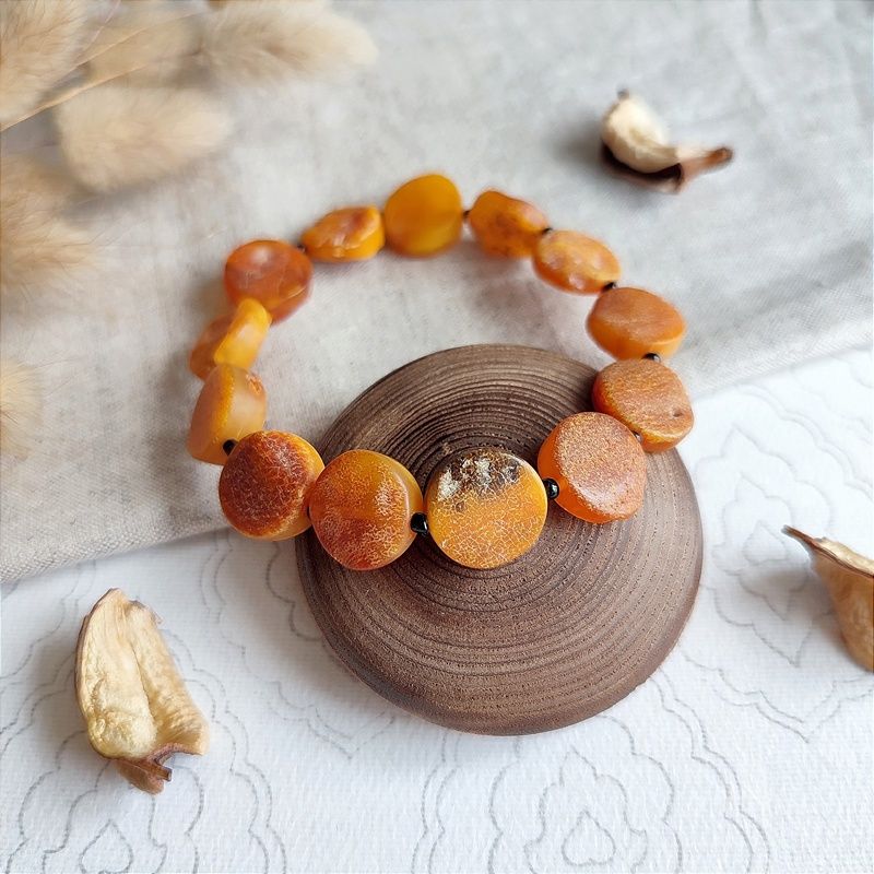 Браслет "Таблетка" янтарь