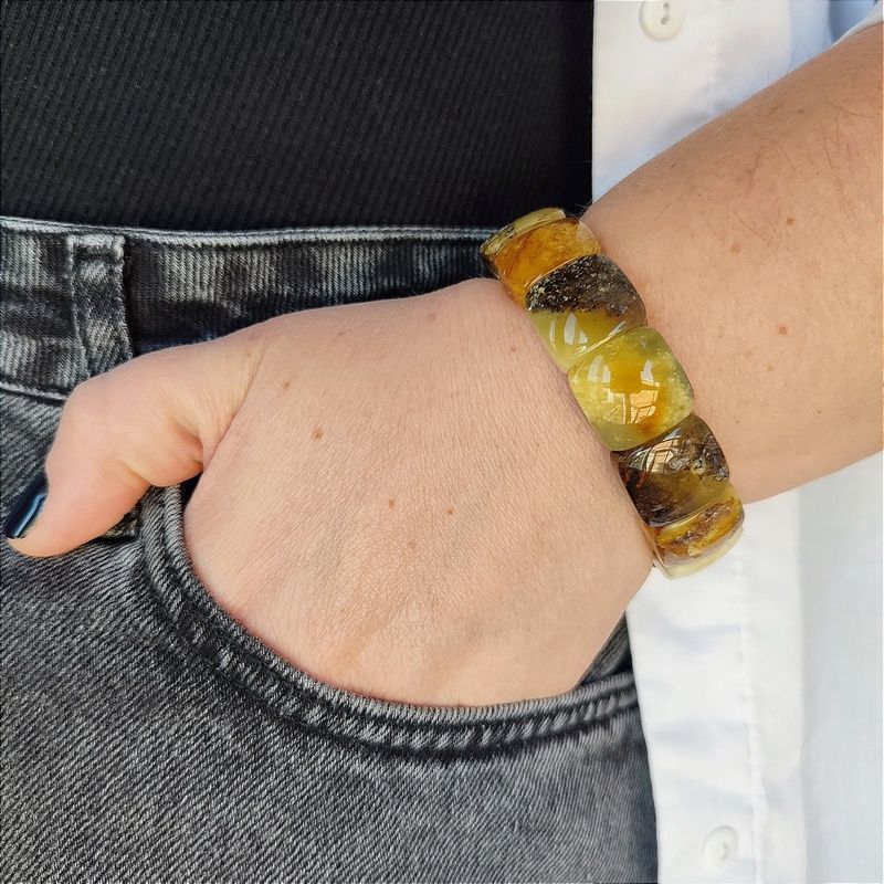 Браслет "Ириска" янтарь