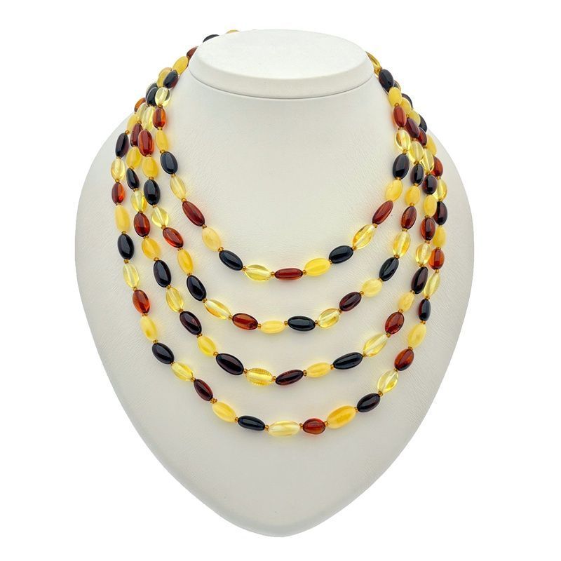 Бусы "Слива" из янтаря