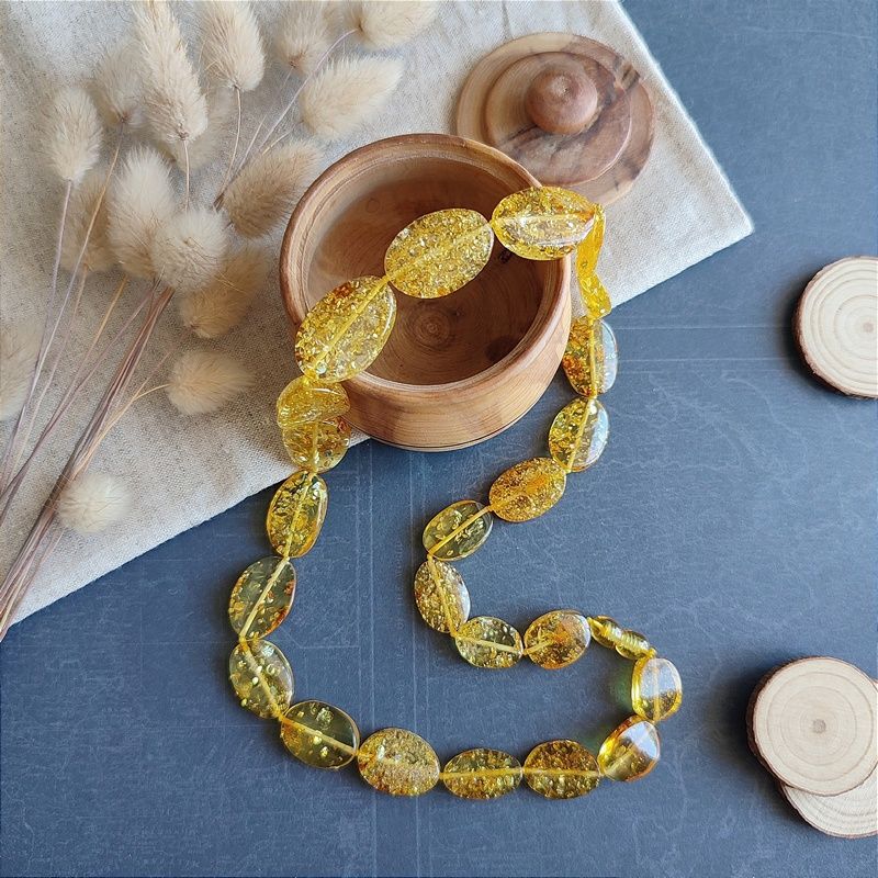 Бусы "Телевизор" янтарь