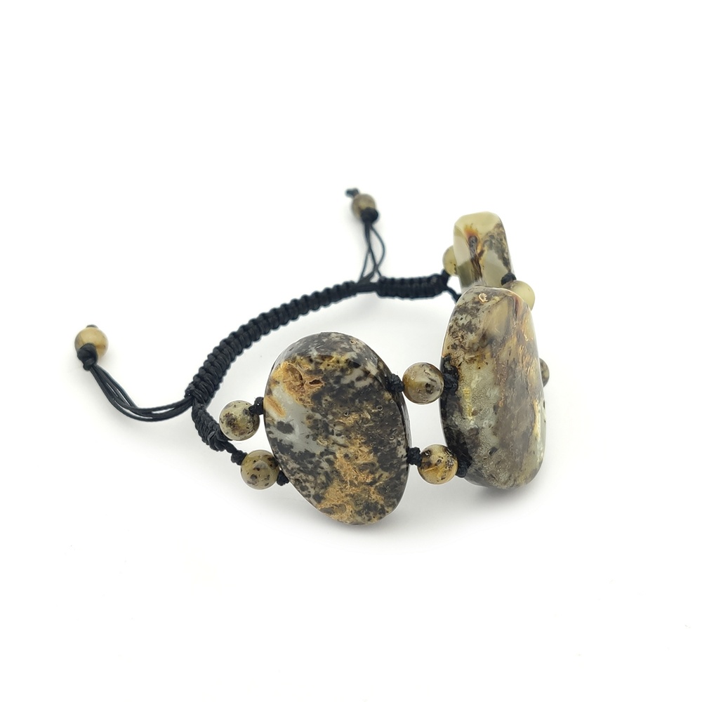 Браслет Шамбала "Овал" янтарь