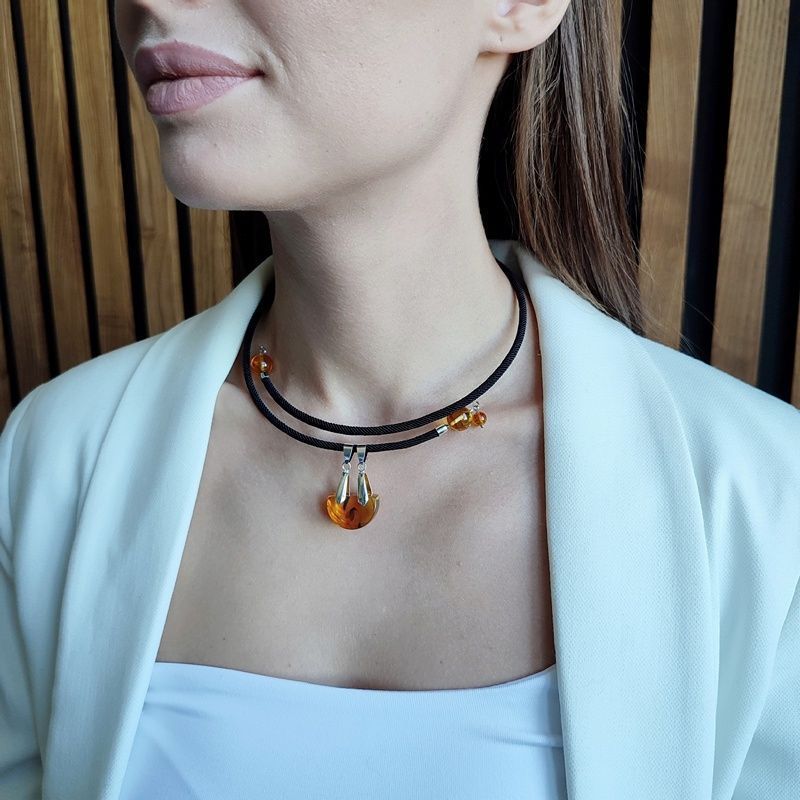 Колье Янтарь Инклюз