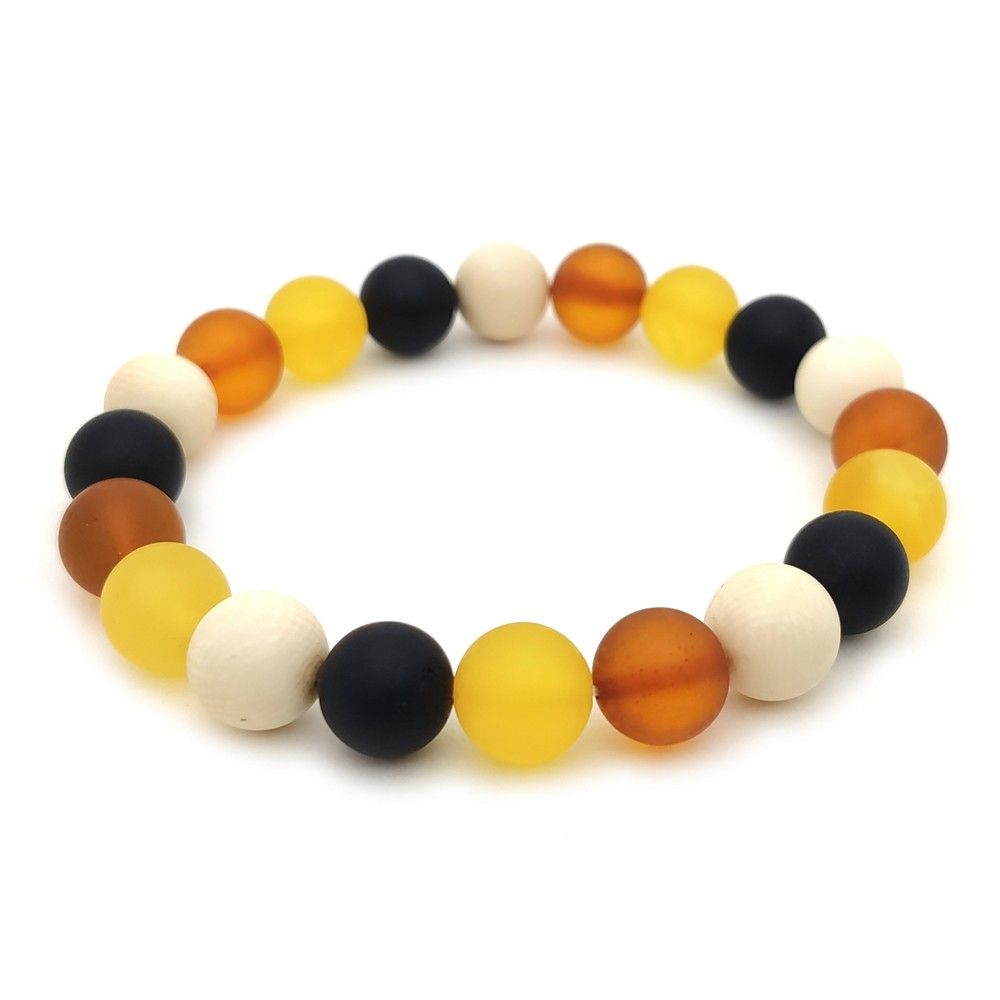 Браслет "Шар" янтарь, мамонт