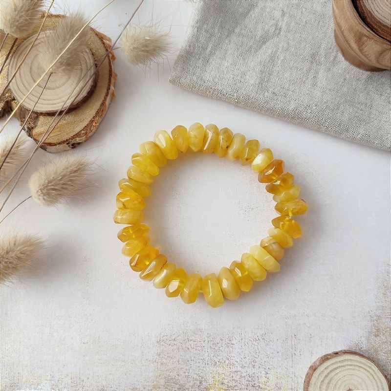 Браслет "Граненка" янтарь