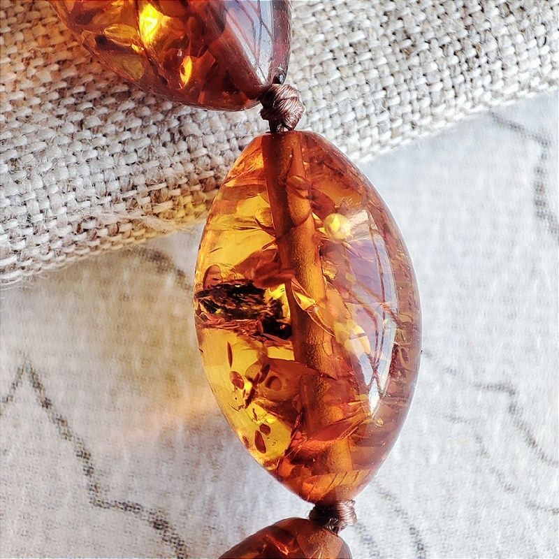 Бусы "Оливка" из янтаря