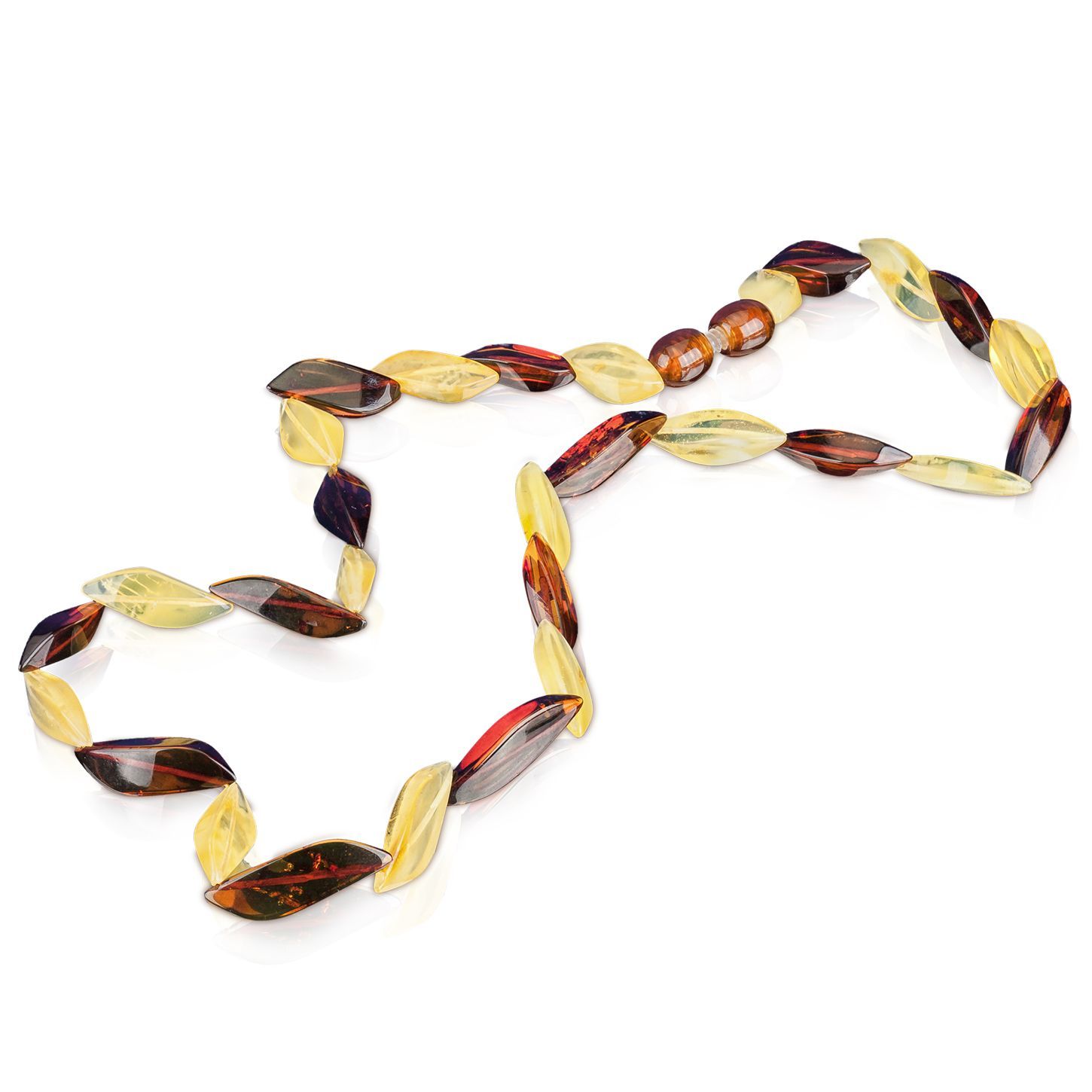 Бусы "Змейка" из янтаря