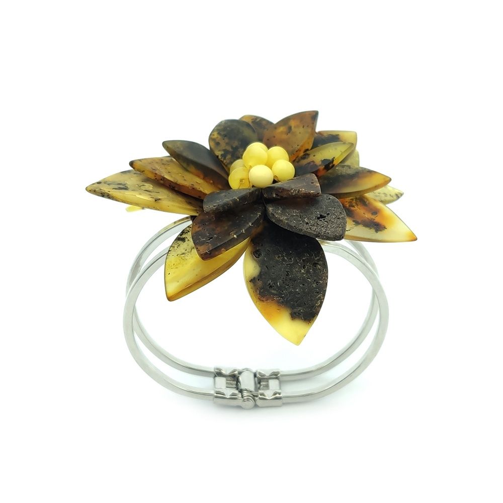 Браслет "Цветок" янтарь