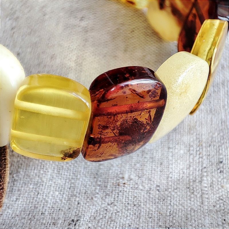 Браслет "Пластина" янтарь