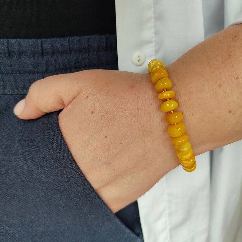 Браслет "Таблетка" янтарь