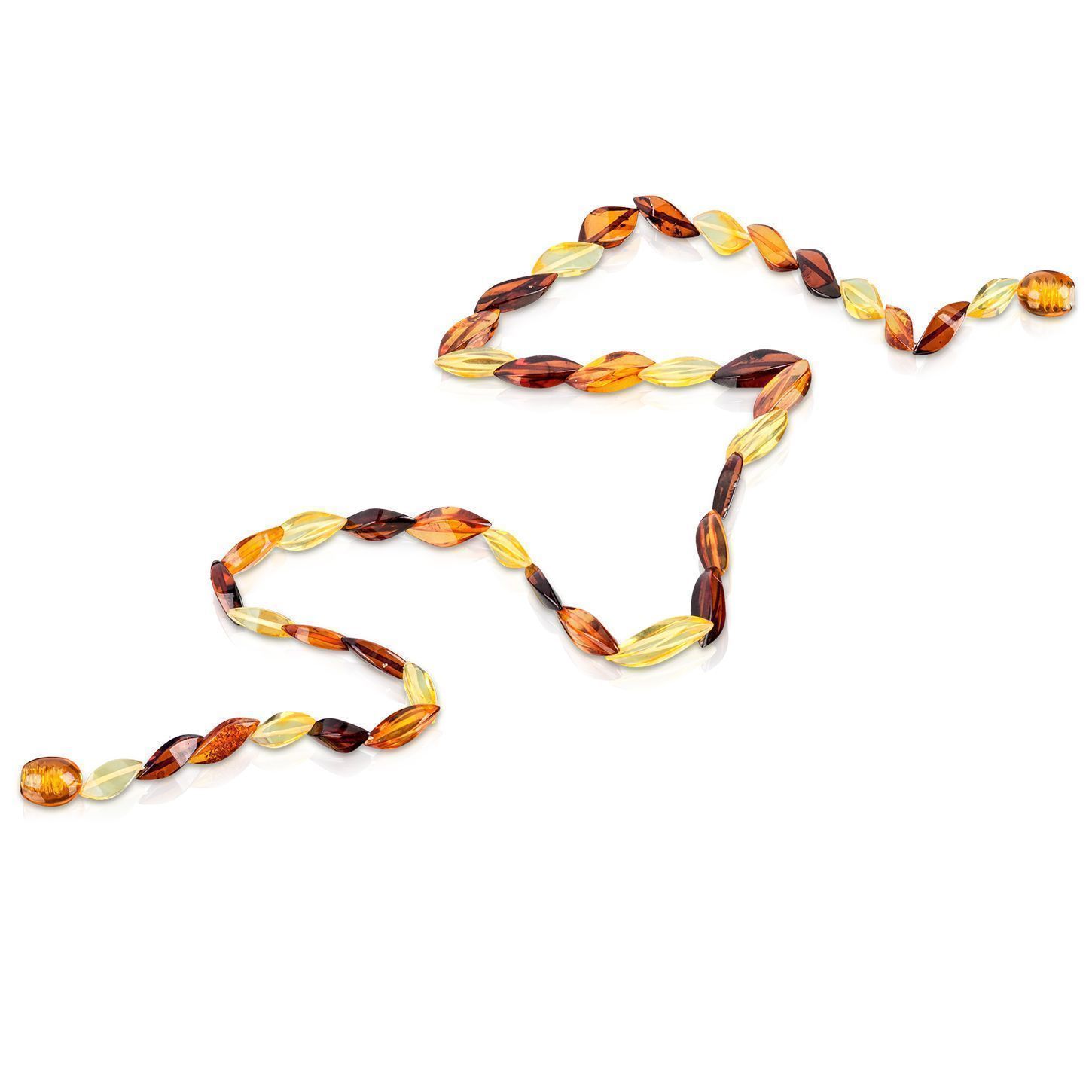 Бусы "Змейка" из янтаря
