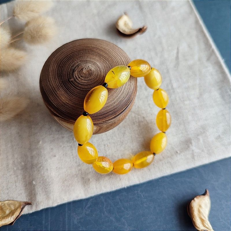 Браслет "Оливка" янтарь