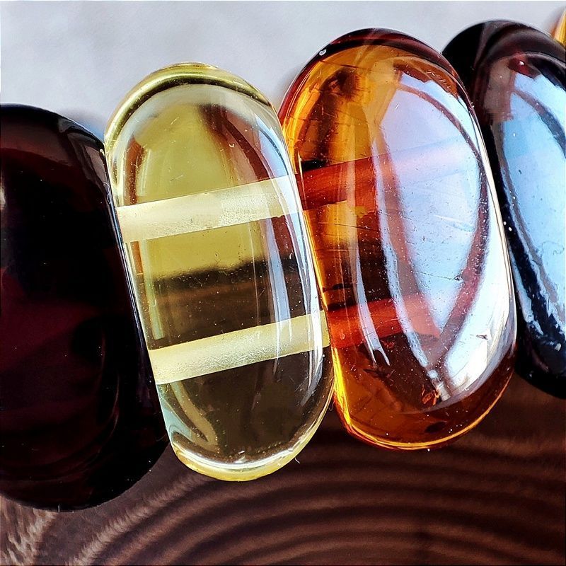 Браслет "Пластина" янтарь